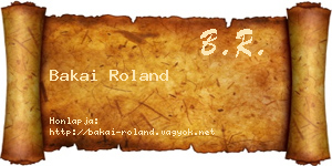 Bakai Roland névjegykártya